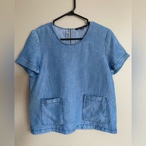Velvet Heart Chambray Short Sleeve Top 100% Tencel Size XSmall